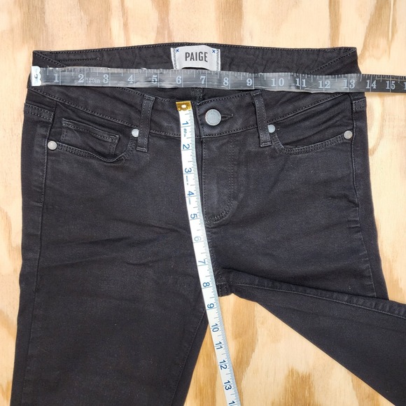 Paige Womens Size 26 Skyline‎ Skinny Jeans Black Stretch (27x28) Nice! - Picture 10 of 10